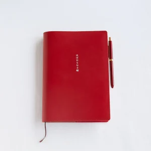 Large Hobonichi 5-Year Techo Leather Cover (Red) A5 Size (fits Large 5-Year Techo)
