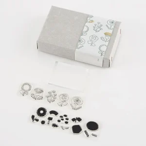 Mizushima Jizai Clear Stamp Picture Coloring Set (Flower)